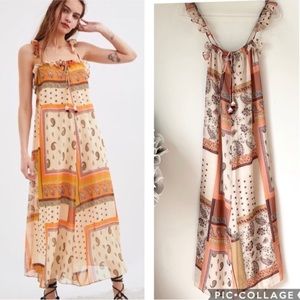 Zara | Paisley Printed Ruffle Strap Midi